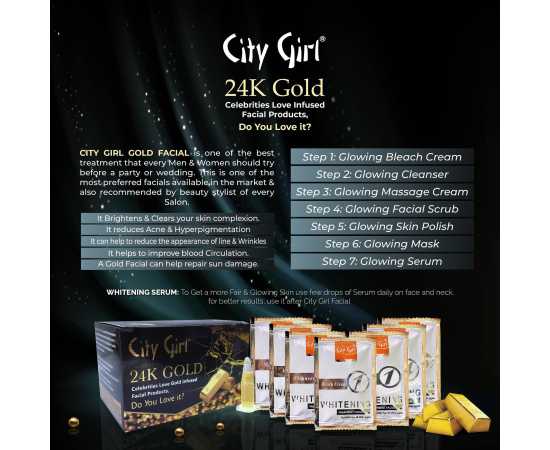 City Girl Gold Facial 7 Steps Sachet Kit