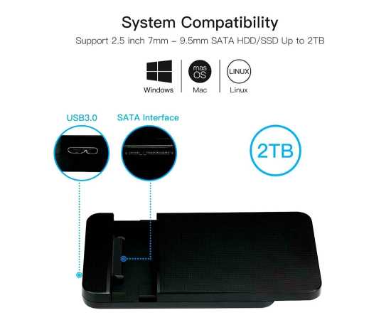 Kesu K103 USB 3.0 Sata External Hard Drive Casing 2.5 Inch - Black