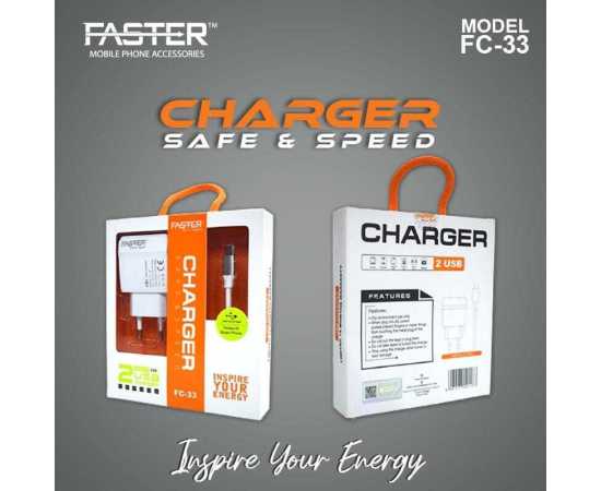 Faster FC-33 Fast Charging Charger For Android - White