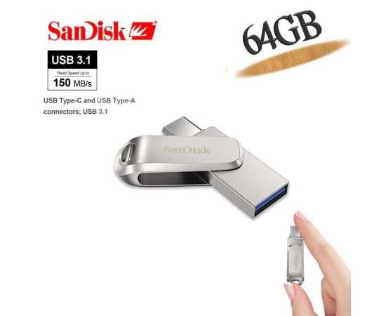 SanDisk 64GB Ultra Dual Drive Luxe USB Type-C USB Flash Drive