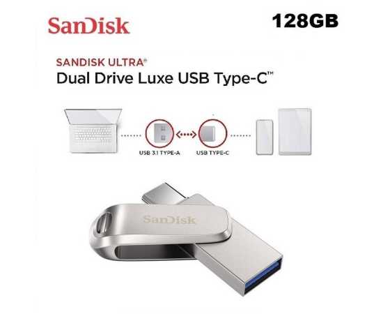 SanDisk 128GB Ultra Dual Drive Luxe USB Type-C USB Flash Drive
