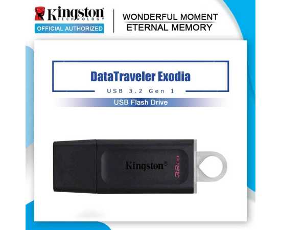 Kingston 32GB 2 Gen Dt Exodia USB 3.2 Flash Drive - Black Kingston 32GB 2 Gen Dt Exodia USB 3.2 Flash Drive - Black