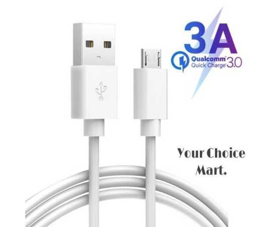 Pure Cobber Wire Fast Charging Android Data Cable - White