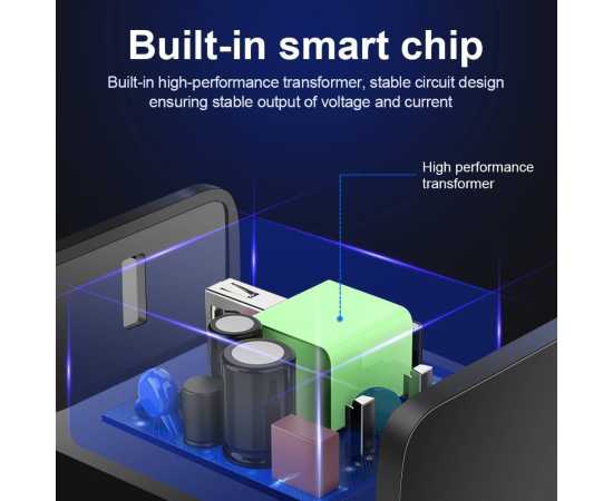 3A Quick Charge 3.0 USB Black Charger For iPhone