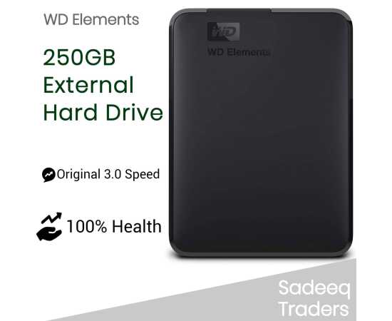 WD 250GB Western Digital USB 3.0 Speed External Hard Drive - Black WD 250GB Western Digital USB 3.0 Speed External Hard Drive - Black