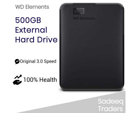 WD 500GB Western Digital USB 3.0 Speed External Hard Drive - Black