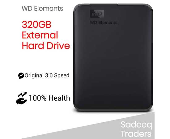 WD 320GB Western Digital USB 3.0 Speed External Hard Drive - Black WD 320GB Western Digital USB 3.0 Speed External Hard Drive - Black