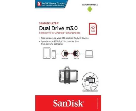 SanDisk 32GB OTG Flash Drive M3 - Grey