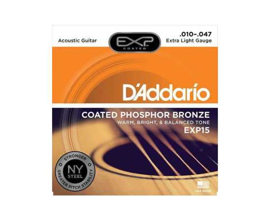 Daddario Exp-15 Coated Phosphor Bronze American Acoustic Guitar String Set