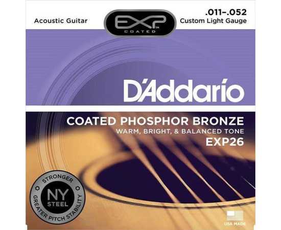 Daddario Exp26 Coated Phosphor Bronze Acoustic Guitar String Set