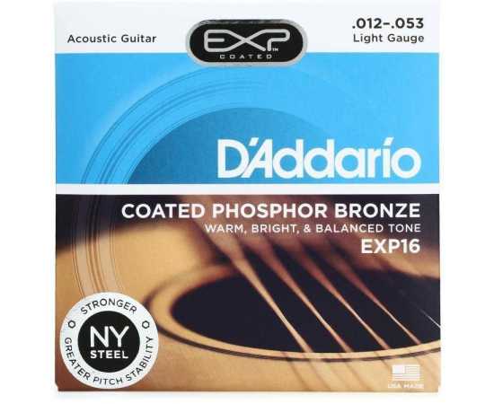 Daddario Exp-16 Coated Phosphor Bronze American Acoustic Guitar String Set