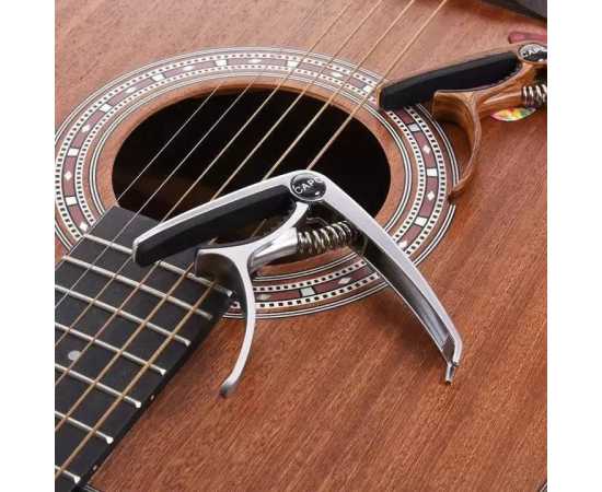 Silver Acoustic Electric Guitar Capo