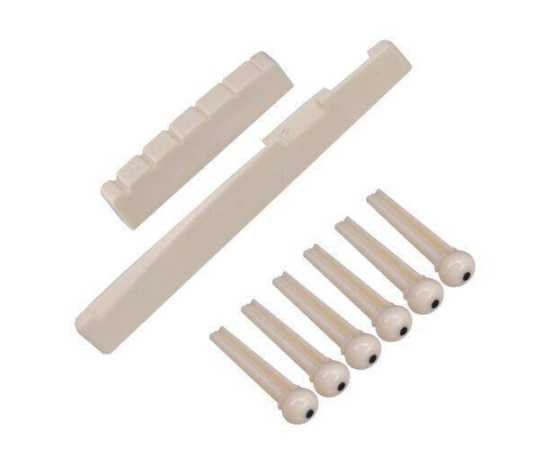 06 Bridge Pins + Saddle +Bridge Saddle Bone Acoustic Guitar