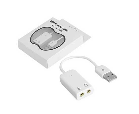 USB Sound Card Adapter 7.1 Channel - White