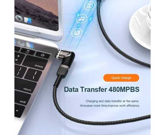 KUULAA 120W Magnetic Elbow USB Type-C Connector - Black