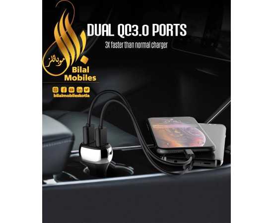 LDINO C2 36W Dual USB Super Fast Car Charger - Black