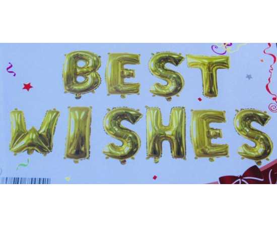 Best Wishes Golden Foil Balloons Set