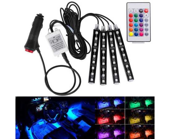 Car Interior Atmosphere Remote Control Light Decor Lamp