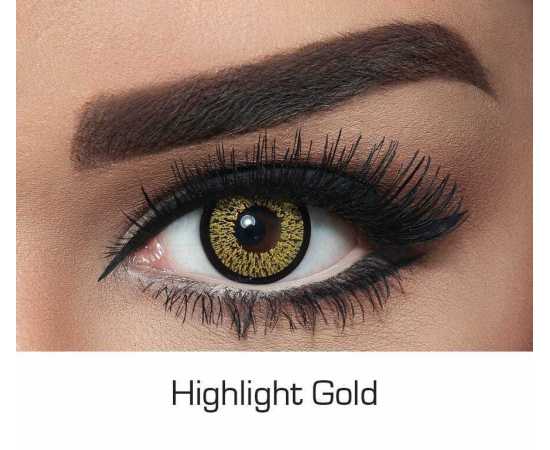 Highlight Gold Contact Lens For Girls - 1 Pair