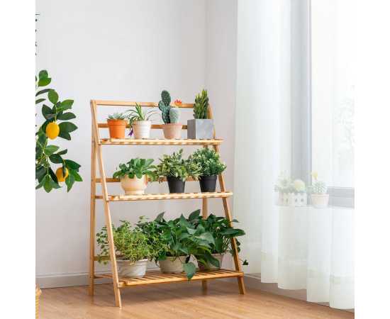 Bamboo Display Rack 3 Tier for Decorative Pieces