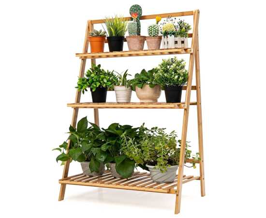 Bamboo Display Rack 3 Tier for Decorative Pieces