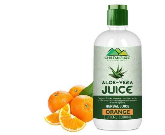 Chiltan Pure Aloe Vera Juice Orange - Enriched With Vitamin C - 1000ML