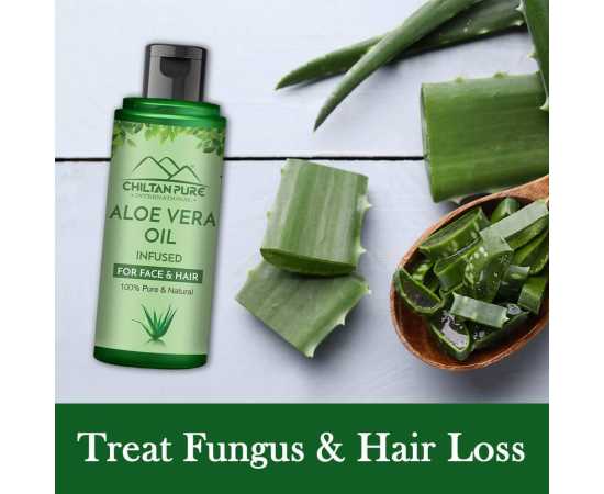 Chiltan Pure Aloe Vera Oil - Rejuvenates Your Skin & Hair Cells
