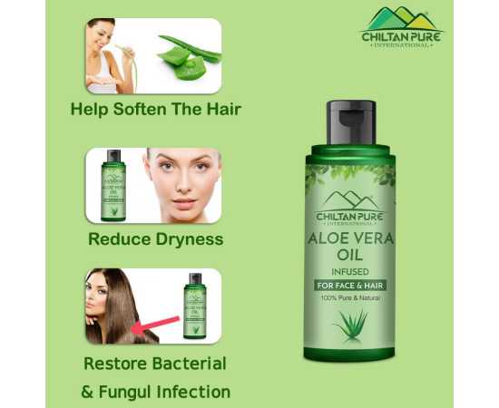 Chiltan Pure Aloe Vera Oil - Rejuvenates Your Skin & Hair Cells