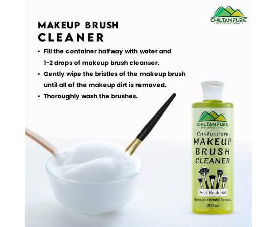 Chiltan Pure Anti-Bacterial Makeup Brush & Puff Cleaner - 200ML