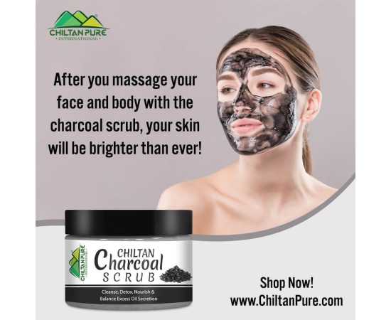 Chiltan Pure Charcoal Face & Body Scrub - 100ML