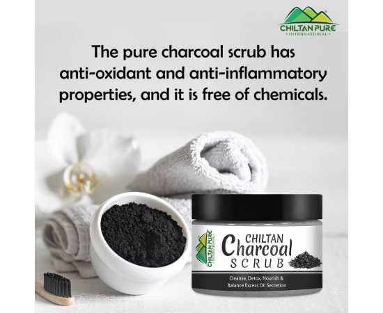 Chiltan Pure Charcoal Face & Body Scrub - 100ML