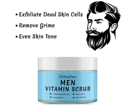 Chiltan Pure Men's Vitamin Scrub - Exfoliates Dead Skin Cells - 100ML