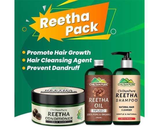 Chiltan Pure Reetha Pack - Natural Hair Cleanser/Prevents Hair Loss & Dandruff