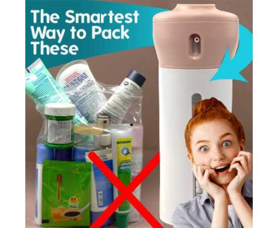 4 Lotion Bottles In 1 Refillable Travel Dispenser Bottle