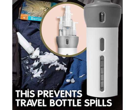 4 Lotion Bottles In 1 Refillable Travel Dispenser Bottle