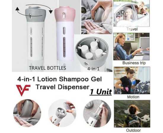 4 Lotion Bottles In 1 Refillable Travel Dispenser Bottle