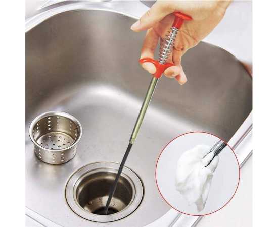 Metal Flexible 90 cm Drain Wire Brush Sink Cleaning