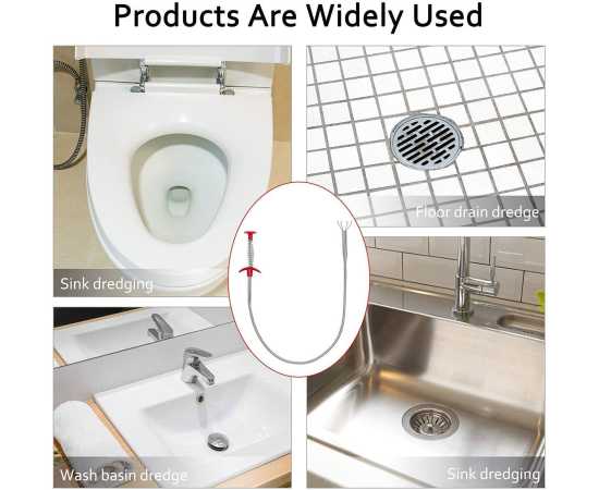 Metal Flexible 90 cm Drain Wire Brush Sink Cleaning