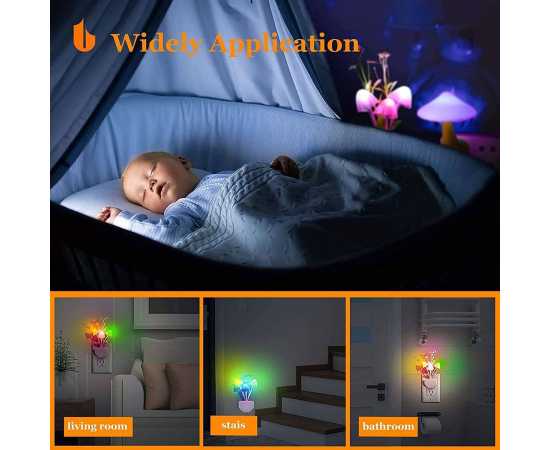 2Pcs Automatic Sensor Light Night Color Changing Romantic Flower