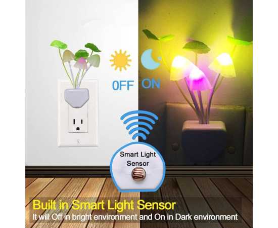 2Pcs Automatic Sensor Light Night Color Changing Romantic Flower