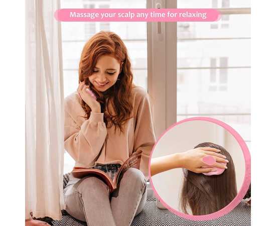 Hair Wash Massage Brush Silicone Head Anti Dandruff Shampoo Haircare Massager Comb
