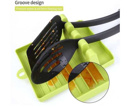 Kitchen Spoon Holders Fork Spatula Rack Shelf Tong Hooks