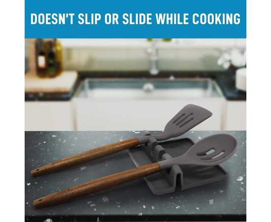 Kitchen Spoon Holders Fork Spatula Rack Shelf Tong Hooks