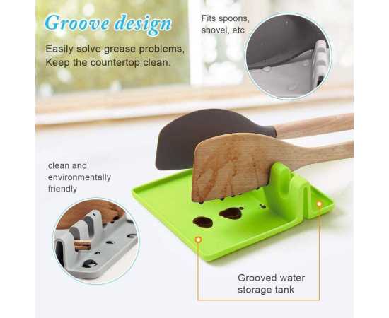 Kitchen Spoon Holders Fork Spatula Rack Shelf Tong Hooks