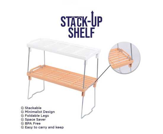 3 Stack Up Shelf with Steel Metal Leg