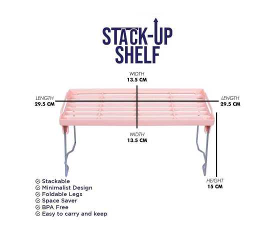 3 Stack Up Shelf with Steel Metal Leg