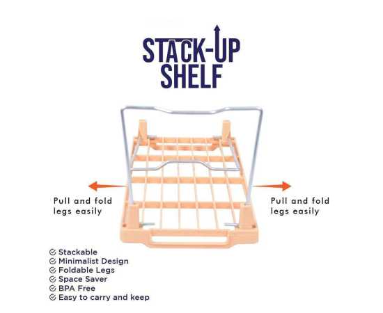 3 Stack Up Shelf with Steel Metal Leg