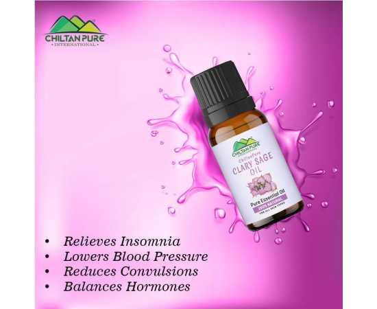 Clary Sage Essential Oil - Lowers Blood Pressure & Reduces Convulsions - 20ML
