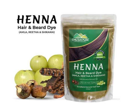 Henna Amla, Retha, Shikakai Hair And Beard Dye Color - 200G