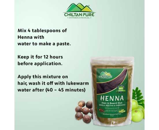 Henna Amla, Retha, Shikakai Hair And Beard Dye Color - 200G